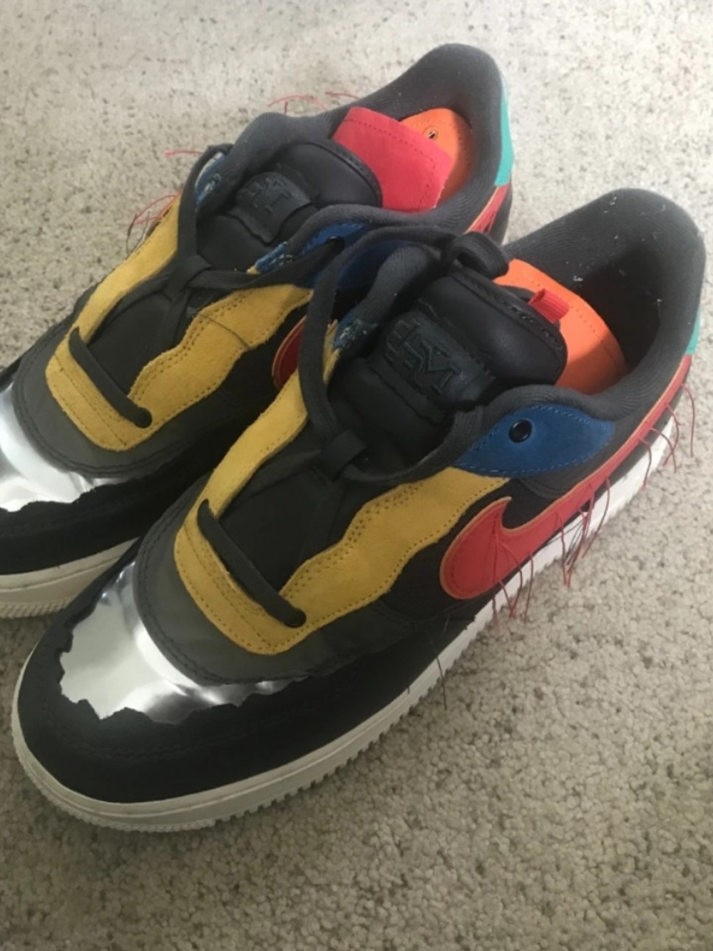 Men's  Black History Month Multicolor Low-Top Sneakers with Red Swoosh
